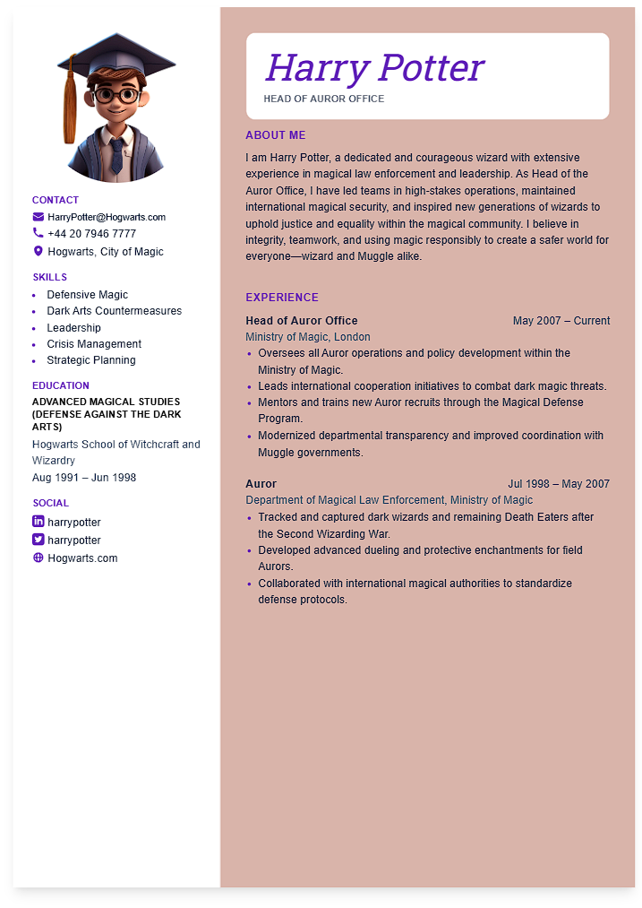 Amelie Beige CV template - Professional resume design
