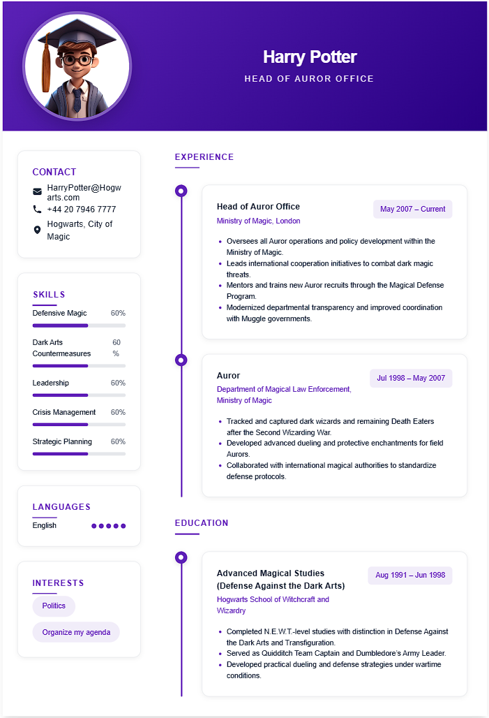 Modern Timeline Pro CV template - Professional resume design